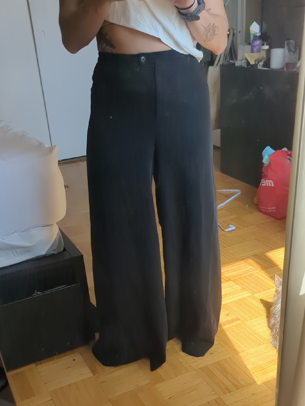 Votre Nom Black Wide Leg Pants